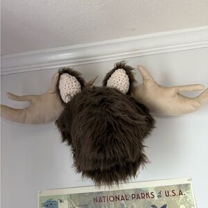 Plush Moose Head Wall Decor